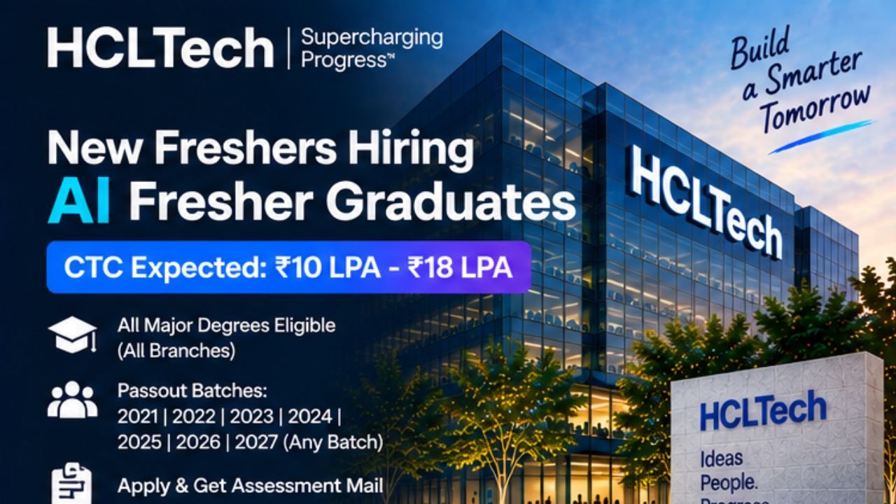 HCLTech New Freshers Hiring 2026