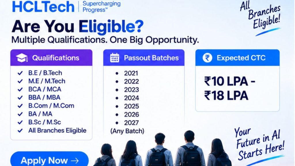 HCLTech New Freshers Hiring 2026